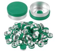 PATIKIL 20mm Flip Off Caps, 100 Pack Top Caps Flip Off Vial Seals Plastic-Aluminum Caps Cover for Glass Vials Bottles, Green