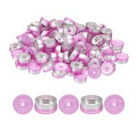 PATIKIL 20mm Flip Off Caps, 100 Pcs Flip Off Caps Flip Off Seals Flip Off Vial Seals Plastic Aluminum Caps Cover for Glass Vial Laboratory, Purple