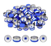 PATIKIL 20mm Flip Off Caps, 100 Pcs Flip Off Caps Flip Off Seals Flip Off Vial Seals Plastic Aluminum Caps Cover for Glass Vial, Blue
