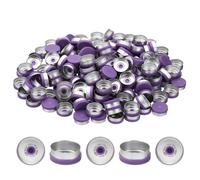 PATIKIL 20mm Flip Off Caps, 200 Pcs Flip Off Caps Flip Off Seals Flip Off Vial Seals Plastic Aluminum Caps Cover for Glass Vial, Purple