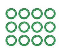 PATIKIL 20mm Metal Spring O Rings, 12 Pcs Snap Clip Round Trigger Keyrings Buckle Zinc Alloy Small Clamp Clasp for Purse Handbag, Green