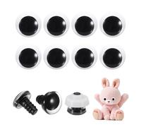 PATIKIL 20mm Moon Safety Eyes, 50Pcs Realistic Doll Crocheting Safety Eyes with Washers for Decor Crochet Accessories Dolls Craft Halloween, Black