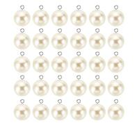 PATIKIL 20mm Pearl Charm, 100pcs Faux Pearl Pendant Charm, Silvery Beige