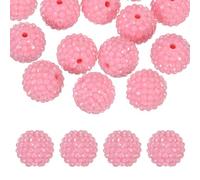 PATIKIL 20mm Resin Rhinestone Beads for Beadable Pen, 10 Pack Ball Disco Sparkly Chunk Round Bubblegum Beads for Beadable Keychain Jewelry Making DIY Craft, Pink