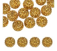 PATIKIL 20mm Resin Rhinestone Beads for Beadable Pen, 10 Pack Ball Disco Sparkly Chunk Round Bubblegum Beads for Beadable Keychain Jewelry Making DIY Craft, Yellow