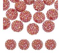 PATIKIL 20mm Resin Rhinestone Beads for Beadable Pen, 10 Pack Ball Disco Sparkly Chunk Round Bubblegum Beads for Beadable Keychain Jewelry Making DIY Craft, Red AB