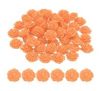PATIKIL 20mm Rose Flower Resin Cabochon, 50 Pcs Mini Rose Flower Flatback Resin for Scrapbooking DIY Crafts Phone Case Decor Jewelry Making, Orange