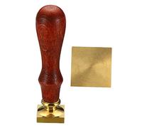 PATIKIL 20mm Square Blank Wax Seal Stamp, Removable Brass Head Without Carving Wooden Handle Retro for Envelope Invitation Wine Packing Gift Wrapping
