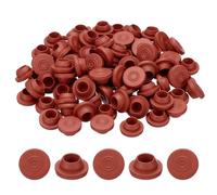 PATIKIL 20mm Vials Rubber Stoppers, 100 Pcs Self Injection Ports Mushroom Butyl Rubber Bottle Stopper for Glass Vial Liquid Culture Jars, Red