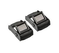 PATIKIL 20mm Webbing Metal Buckle, Thin Type Zinc Alloy Anti-Slip Cam Press Lock for Tie Down Strap, Black 2 Pack