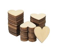 PATIKIL 20mm Wooden Hearts, 200 Pack Unfinished Wood Hearts Blank Wooden Cutouts Ornaments Natural Wood Pieces for Christmas Party Craft Projects