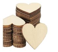 PATIKIL 20mm Wooden Hearts, 50 Pack Unfinished Wood Hearts Blank Wooden Cutouts Ornaments Natural Wood Pieces for Christmas Party Craft Projects
