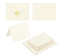 PATIKIL 20Pack Beige 5x7 Envelopes with Cards, V Flap A7 Envelopes with Cardstock & Gold Stickers for Greeting Cards Wedding Greeting Birthday Invitations Letter Mailing