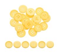 PATIKIL 20Pcs 40L 4-Hole Resin Sewing Buttons for Crafts, 25mm 1" Round Clothing Fastener Round Resin Buttons for DIY Sewing Clothes Fabric Pants Dress Skirt Crafts Replacement, Yellow