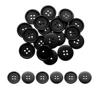 PATIKIL 20Pcs 40L 4-Hole Resin Sewing Buttons for Crafts, 25mm 1" Round Clothing Fastener Round Resin Buttons for DIY Sewing Clothes Fabric Pants Dress Skirt Crafts Replacement, Black