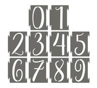 PATIKIL 20Pcs 6 Inch Large Number Stencils, 0-9 Address Number Stencil, Reusable Plastic Digital Templates for Crafts Drawing Stencils Templates White