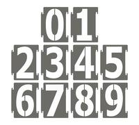 PATIKIL 20Pcs 8 Inch Large Number Stencils, 0-9 Address Number Stencil, Reusable Plastic Digital Templates for Crafts Drawing Wood Stencils Templates White
