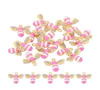 PATIKIL 20pcs Bees Charm, Bees Charm Pendants Enamel Small Bulk Resin Alloy Rhinestone for Making s Gift, Rose Red White