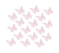 PATIKIL 20Pcs Butterfly Appliques Embellishments, 2.4 inches Double Layer Lace Organza Butterfly Patches Sew On Appliques for Wedding Bride Dress Clothes Hat Curtain, Pink