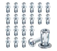 PATIKIL 20Pcs Expansion Screw Petal Nut, M4x20 Hollow Wall Anchors Hollow Door Anchors for Aluminium Cladding Steel Pipe Iron Sheet Plastic Sheet Drywall Thin Wall Zinc Plate, Silver Tone