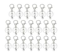 PATIKIL 20Pcs Lobster Claw Clasps Keychain, Metal Swivel Clasp Clip Hooks Swivel Trigger Clips with Flat Split Keychain Ring Little Lobster Clasp for DIY Crafts Jewelry Making, Silver Tone