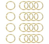 PATIKIL 20Pcs Loose Leaf Binder Rings, 1.5 Inch Metal Open Card Rings Heavy Duty Book Rings for Key Index Card Rings Paper Rings Office, Gold Tone
