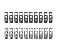 PATIKIL 20PCS Metal Cord Locks for Drawstrings, Spring Cord Lock Toggles Stopper Clamp 2 Holes Adjustable Slider End Fastener for Paracord Outdoor Bag Shoes Backpack, Black Tone