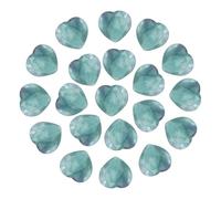 PATIKIL 20Pcs Natural Heart Shaped Crystal Stone, 0.6 Inch 3/8" Thick Mini Polished Love Gemstone Crystal, Pocket Rock Engraved Worry Stones for Women Gifts Meditation, Green Fluorite
