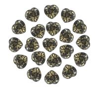 PATIKIL 20Pcs Natural Heart Shaped Crystal Stone, 0.6 Inch 3/8" Thick Mini Polished Love Gemstone Crystal, Pocket Rock Engraved Worry Stones for Women Gifts Meditation, Pyrite Crystal