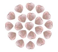 PATIKIL 20Pcs Natural Heart Shaped Crystal Stone, 0.6 Inch 3/8" Thick Mini Polished Love Gemstone Crystal, Pocket Rock Engraved Worry Stones for Women Gifts Meditation, Rhodonite
