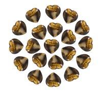 PATIKIL 20Pcs Natural Heart Shaped Crystal Stone, 0.6 Inch 3/8" Thick Mini Polished Love Gemstone Crystal, Pocket Rock Engraved Worry Stones for Women Gifts Meditation, Tigers Eye