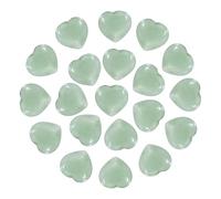 PATIKIL 20Pcs Natural Heart Shaped Crystal Stone, 0.6 Inch 3/8" Thick Mini Polished Love Gemstone Crystal, Pocket Rock Engraved Worry Stones for Women Gifts Meditation, Emerald Green