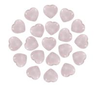 PATIKIL 20Pcs Natural Heart Shaped Crystal Stone, 0.6 Inch 3/8" Thick Mini Polished Love Gemstone Crystal, Pocket Rock Engraved Worry Stones for Women Gifts Meditation, Rose Quartz