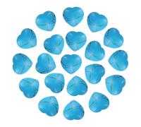 PATIKIL 20Pcs Natural Heart Shaped Crystal Stone, 0.6 Inch 5/16" Thick Mini Polished Love Gemstone Crystal, Pocket Rock Engraved Worry Stones for Women Gift Meditation, Blue Turquoise
