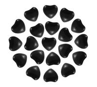 PATIKIL 20Pcs Natural Heart Shaped Crystal Stone, 0.6 Inch 5/16" Thick Mini Polished Love Gemstone Crystal, Pocket Rock Engraved Worry Stones for Women Gift Meditation, Black Obsidian
