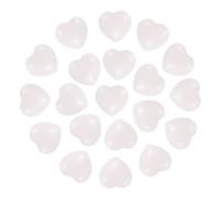 PATIKIL 20Pcs Natural Heart Shaped Crystal Stone, 0.6 Inch 5/16" Thick Mini Polished Love Gemstone Crystal, Pocket Rock Engraved Worry Stones for Women Gift Meditation, Rose Quartz