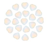 PATIKIL 20Pcs Natural Heart Shaped Crystal Stone, 0.6 Inch 5/16" Thick Mini Polished Love Gemstone Crystal, Pocket Rock Engraved Worry Stones for Women Gift Meditation, Opalite