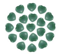 PATIKIL 20Pcs Natural Heart Shaped Crystal Stone, 0.6 Inch 5/16" Thick Mini Polished Love Gemstone Crystal, Pocket Rock Engraved Worry Stones for Women Gift Meditation, Green Jade