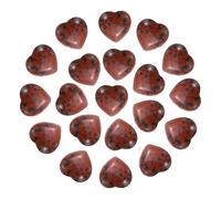 PATIKIL 20Pcs Natural Heart Shaped Crystal Stone, 0.6 Inch 5/16" Thick Mini Polished Love Gemstone Crystal, Pocket Rock Engraved Worry Stones for Women Gift Meditation, Mahogany Obsidian
