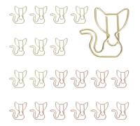 PATIKIL 20Pcs Paper Clip, Cat Shape Metal Paper Clip Rust-Proof Small Cute Lovely Decorative Bookmarks for Notebook Document Office Home Supplies, Rose Gold, Gold
