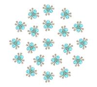 PATIKIL 20PCS Pearl Flower Buttons, Rhinestone Pearl Flower Buttons Embellishments Faux Pearl Rhinestone Buttons Flat Back Brooch for Jewelry Making Crafts Wedding Clothes Bag, Blue