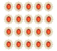 PATIKIL 20Pcs Rhinestone Buttons, Flatback Sew on Rhinestones with Metal Base Mirror Gems for Crafting Embellishments for Clothes Shoes Hats Bags, Red