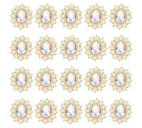 PATIKIL 20Pcs Rhinestone Buttons, Flatback Sew on Rhinestones with Metal Base Mirror Gems for Crafting Embellishments for Clothes Shoes Hats Bags, Colorful