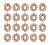 PATIKIL 20Pcs Rhinestone Buttons, Flatback Sew on Rhinestones with Metal Base Mirror Gems for Crafting Embellishments for Clothes Shoes Hats Bags, White
