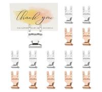 PATIKIL 20PCS Sign Clips, Metal Sign Holder Clip Rotatable Stand Label Display Rack Bendable for Display Supermarket Retail Merchandise Price Tag Clamps Clothing, Rose Gold Silver