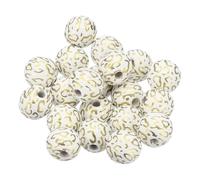 PATIKIL 20PCS Wooden Beads, 16mm Leopard Print Wood Spacer Beads Bulk DIY Loose Round with Holes for Pen Making Keychain Crafts Bracelets Necklace, Gold