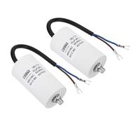 PATIKIL 20uf CBB60 Run Capacitor,2Pcs AC 450V U Terminal Wires 50/60Hz Cylinder Bottom with M8 Screw for Washing Machine, Cleaning Machine Pump Motor Star