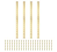 PATIKIL 20x1.2 Inch Piano Hinge,4 Pcs 304 Stainless Steel Continuous Hinge with Holes for Piano Gate Door Wooden Storage Box Cabinet Boat,Gold