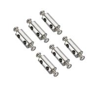 PATIKIL 20x10mm Wire Rope Clips Set, 6 Pcs 3.6mm Hole Steel Double Holes Lock Cable Clamps Clip with M4x0.7 Phillips Screws for Cable DIY Fittings, Silver