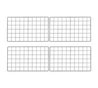 PATIKIL 20x12 Inch Wall Grid Panel, 4 Pcs Metal Wire Photo Wall Decorative Grid for Photo Display Hanging Picture Memo Home Decorations, Black